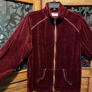 Quacker Factory Velour Track Jacket Rhinestone